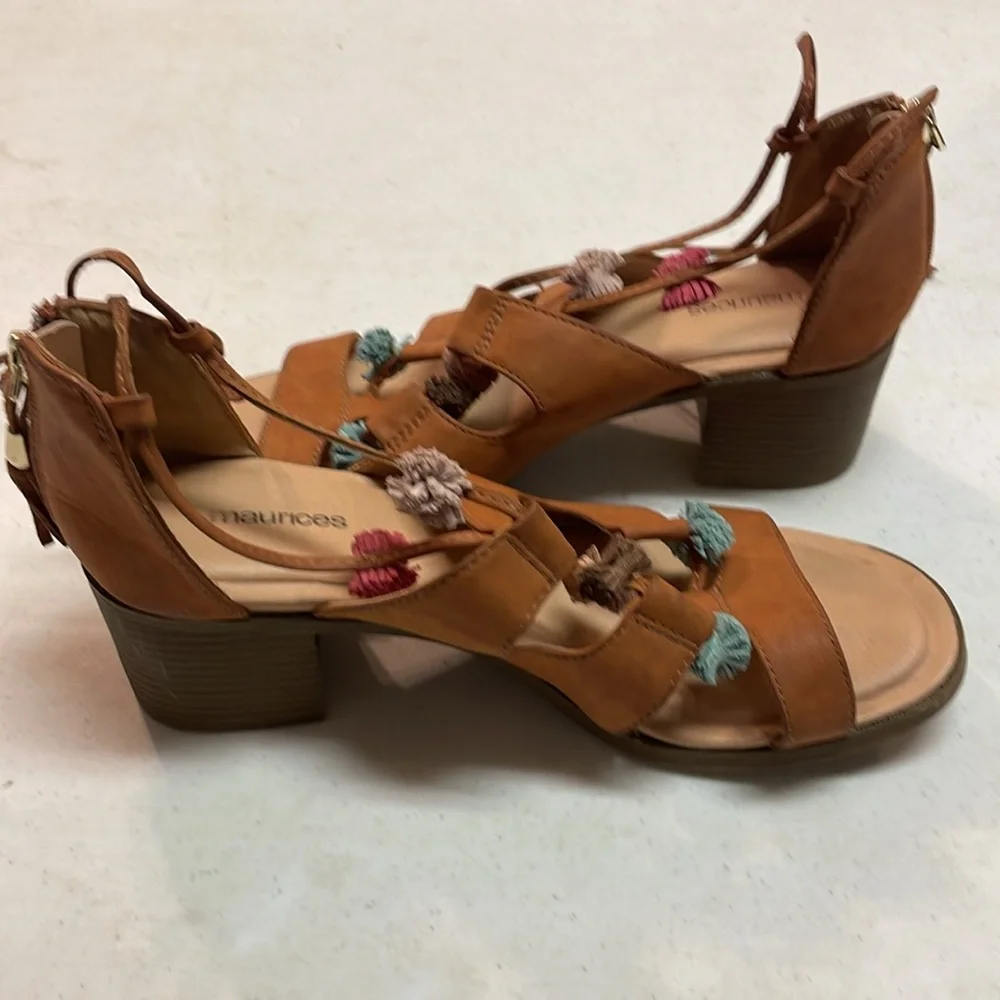 Maurice’s Ember Women's Tan Sandals with Colorful Accents - Picture 9 of 10
